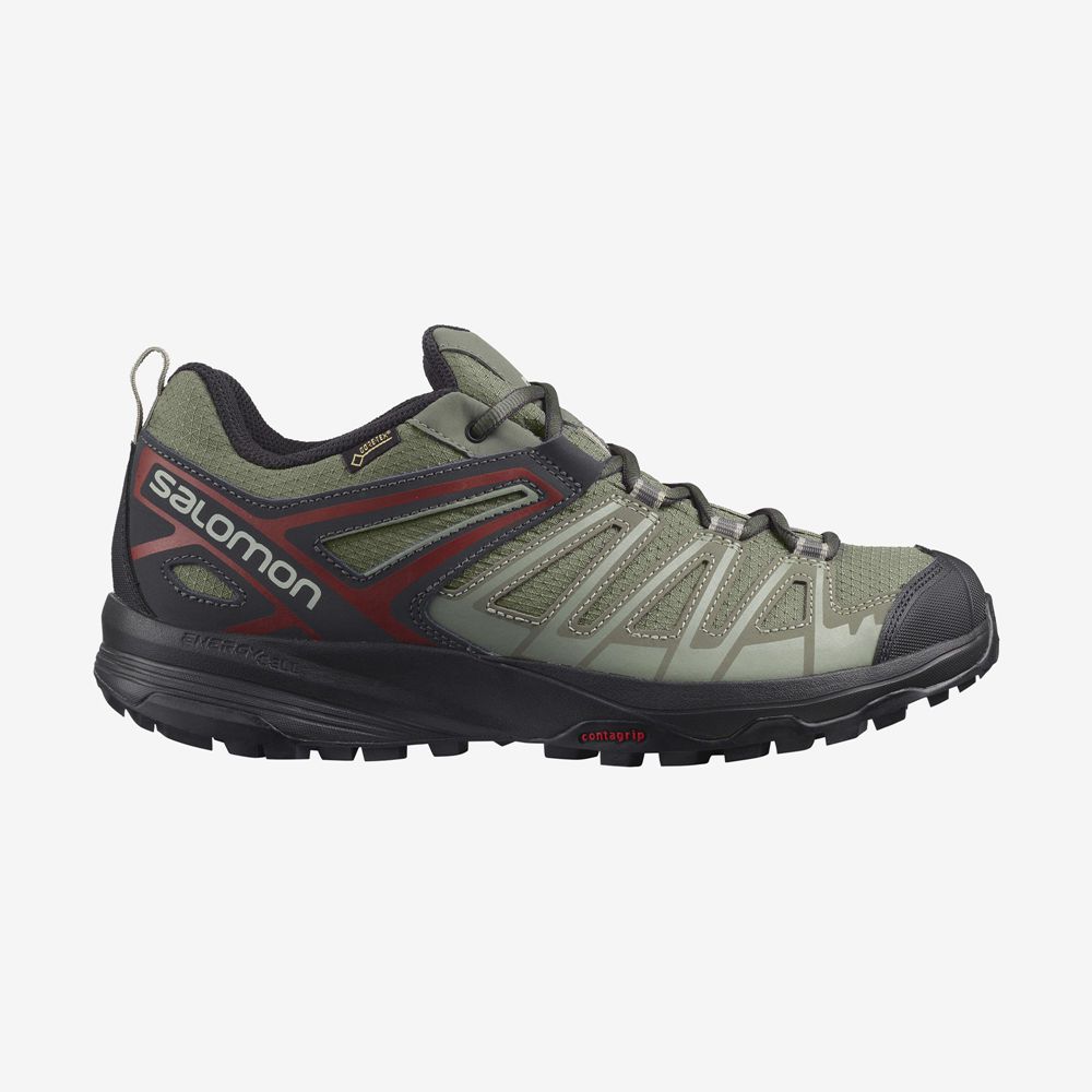 Zapatillas Trekking Salomon Hombre Verde Oliva Verde - Salomon Argentina X CREST GORE-TEX,571863-XNA